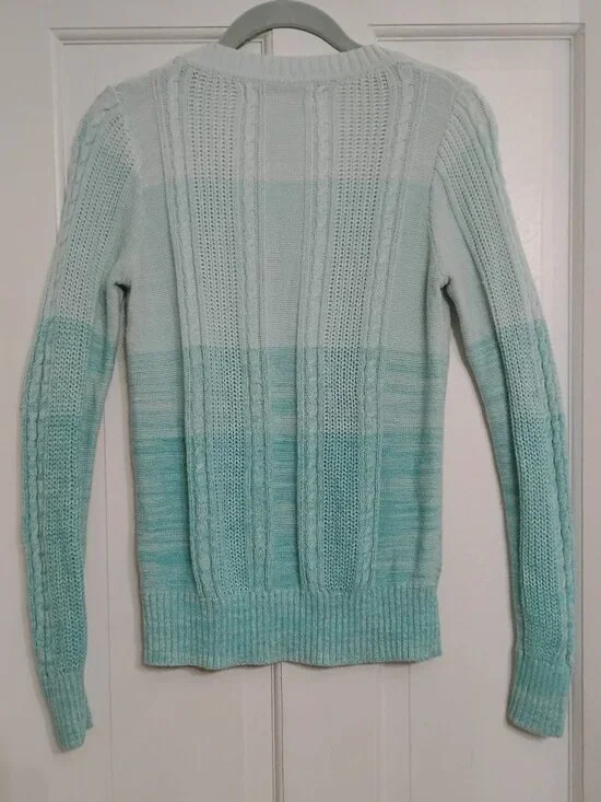 Forever 21 Cotton Blend Aqua Ombre Pullover Sweater - Picture 2 of 6